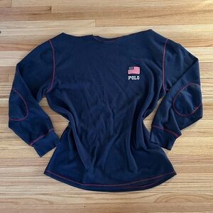 U.S. Polo Assn Off-the-Shoulder Long Sleeve Thermal Top